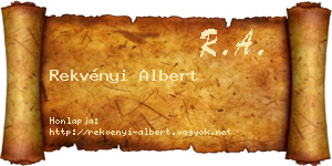 Rekvényi Albert névjegykártya