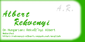 albert rekvenyi business card